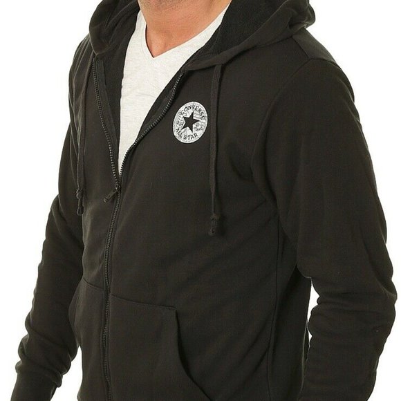 Converse Shirts Converse Chuck Patch Graphic Front Zipped Hoodie